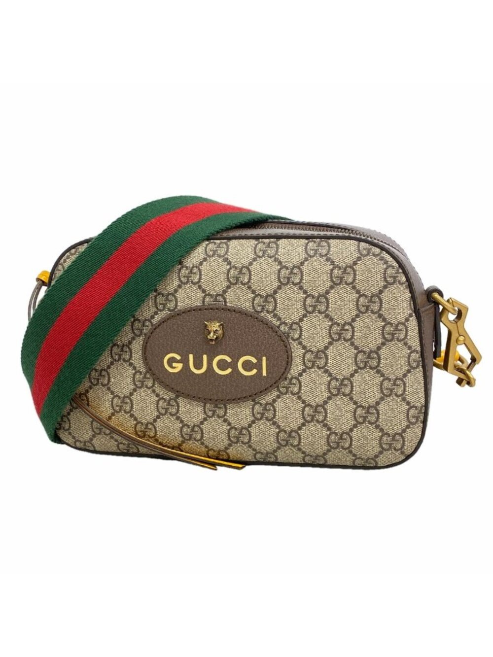 Gucci Shoulder Bag GG Supreme Brown Gold